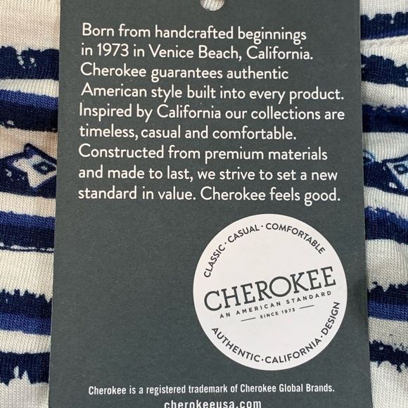 Cherokee Striped Cold Shoulder Dress Navy/White - Picture 3 of 6